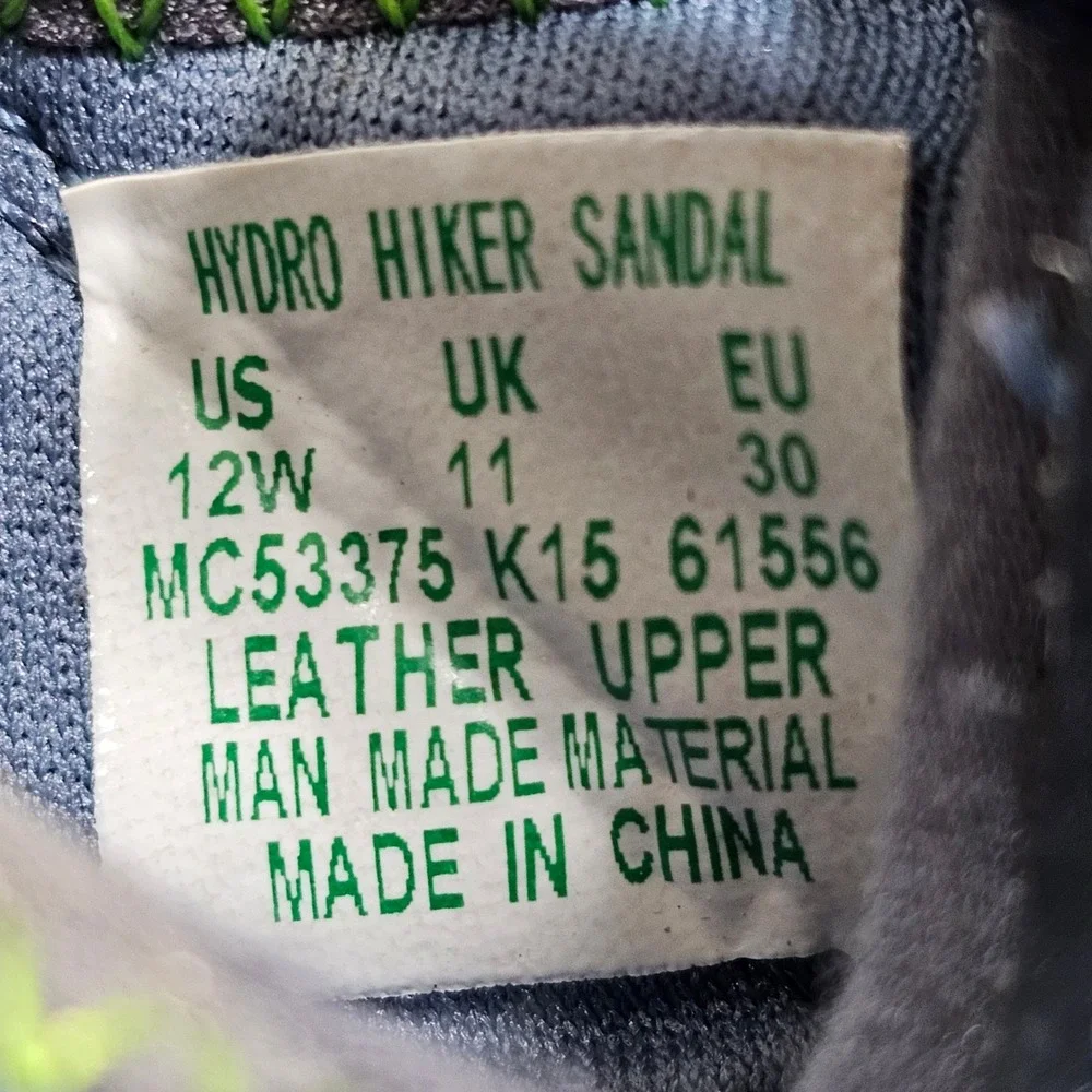 Merrell Hydro Hiker Sandal Kids 12W Navy Blue Lime Green Waterproof MC53375‎